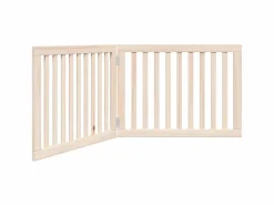 Clicnbuy Puerta para perros plegable de 2 paneles, 160 cm, madera de álamo Marru00f3n Discount