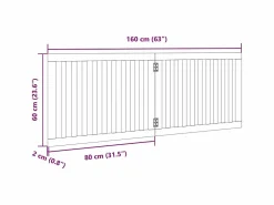 Clicnbuy Puerta para perros plegable de 2 paneles, 160 cm, madera de álamo Marru00f3n Discount