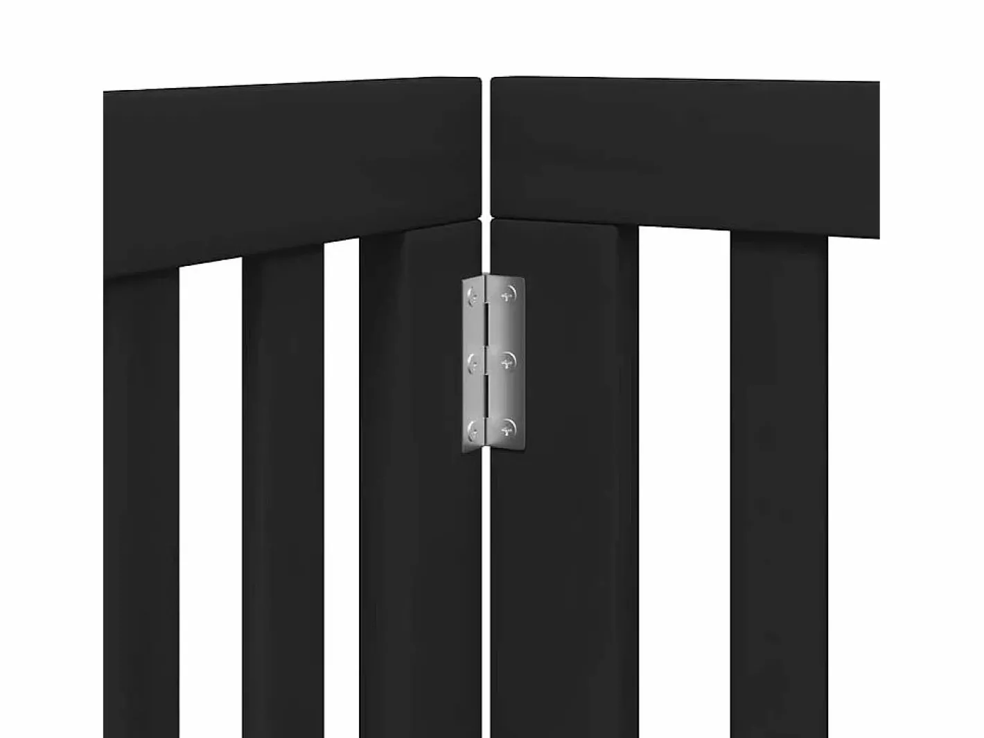 Clicnbuy Puerta para perros plegable 9 paneles madera álamo negra 450 cm Negro