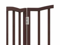 Clicnbuy Seguridad Para Mascotas|Puerta para perros plegable 3 paneles álamo marrón roble 150 cm