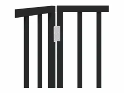 Clicnbuy Puerta para perros plegable de 2 paneles, color , 160 cm, madera de álamo Negro Sale