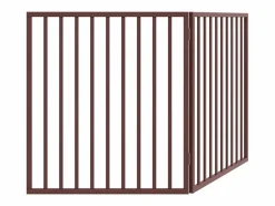 Clicnbuy Seguridad Para Mascotas|Puerta para perros plegable 2 paneles madera álamo marrón 160cm