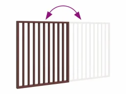 Clicnbuy Seguridad Para Mascotas|Puerta para perros plegable 2 paneles madera álamo marrón 160cm