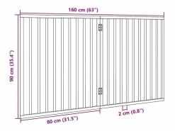 Clicnbuy Seguridad Para Mascotas|Puerta para perros plegable 2 paneles madera álamo marrón 160cm