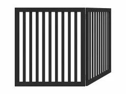 Clicnbuy Puerta para perros plegable 2 paneles madera álamo negra 160 cm Negro Best