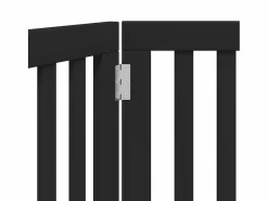 Clicnbuy Puerta para perros plegable 2 paneles madera álamo negra 160 cm Negro Best