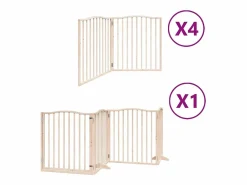Puerta para perros plegable 12 paneles madera de álamo 960 cm^Clicnbuy Discount
