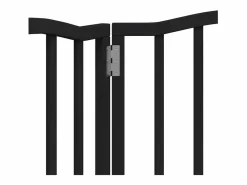 Clicnbuy Seguridad Para Mascotas|Puerta para perros plegable 3 paneles madera álamo negra 150 cm