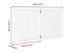Clicnbuy Puerta para perros plegable 2 paneles madera álamo blanca 160cm Blanco Best