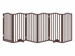 Clicnbuy Seguridad Para Mascotas|Puerta para perros plegable 6 paneles álamo marrón roble 300 cm