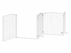 Clicnbuy Puerta para perros plegable 4 paneles madera álamo blanca 320cm Blanco
