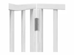 Clicnbuy Puerta para perros plegable 4 paneles madera álamo blanca 320cm Blanco