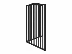 Clicnbuy Puerta para perros plegable 2 paneles madera álamo negra 160 cm Negro Hot