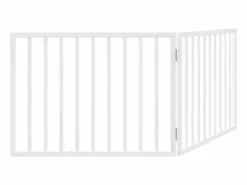 Clicnbuy Puerta para perros plegable de 2 paneles, madera de álamo, blanca, 160 cm Blanco Discount