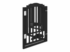 Clicnbuy Seguridad Para Mascotas|Puerta para perros plegable 6 paneles madera álamo negra 300 cm