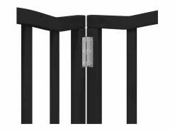 Clicnbuy Seguridad Para Mascotas|Puerta para perros plegable 6 paneles madera álamo negra 300 cm