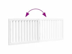 Puerta para perros plegable 2 paneles madera álamo blanca 160cm^Clicnbuy Best