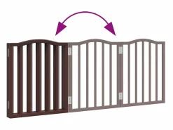 Clicnbuy Puerta para perros plegable 3 paneles álamo marrón roble 150 cm Marru00f3n Online