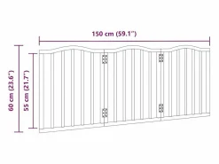 Clicnbuy Puerta para perros plegable 3 paneles álamo marrón roble 150 cm Marru00f3n Online