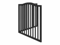 Puerta para perros plegable 2 paneles madera álamo negra 160 cm^Clicnbuy Outlet