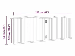 Puerta para perros plegable 2 paneles madera álamo negra 160 cm^Clicnbuy Outlet