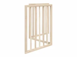 Clicnbuy Puerta para perros plegable de 3 paneles, 150 cm, madera de álamo Marru00f3n Clearance