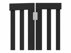 Clicnbuy Puerta para perros plegable 3 paneles madera álamo negra 150 cm Negro Sale