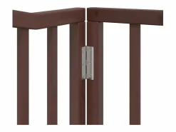 Puerta para perros plegable 4 paneles álamo marrón roble 320 cm^Clicnbuy Discount