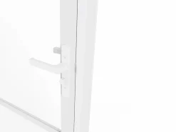 Puerta reversible blanca de aluminio y vidrio templado - Al. 204 x An. 73 cm - MASERU^Vente-unique