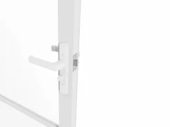 Puerta reversible blanca de aluminio y vidrio templado - Al. 204 x An. 73 cm - MASERU^Vente-unique
