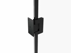 Vente-unique Puerta reversible de aluminio y vidrio templado sin marco - Alt. 204 x L73 cm - SEROTO Negro Clearance