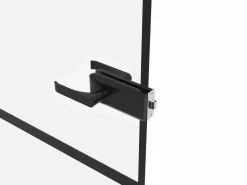 Vente-unique Puerta reversible de aluminio y vidrio templado sin marco - Alt. 204 x L73 cm - SEROTO Negro Clearance