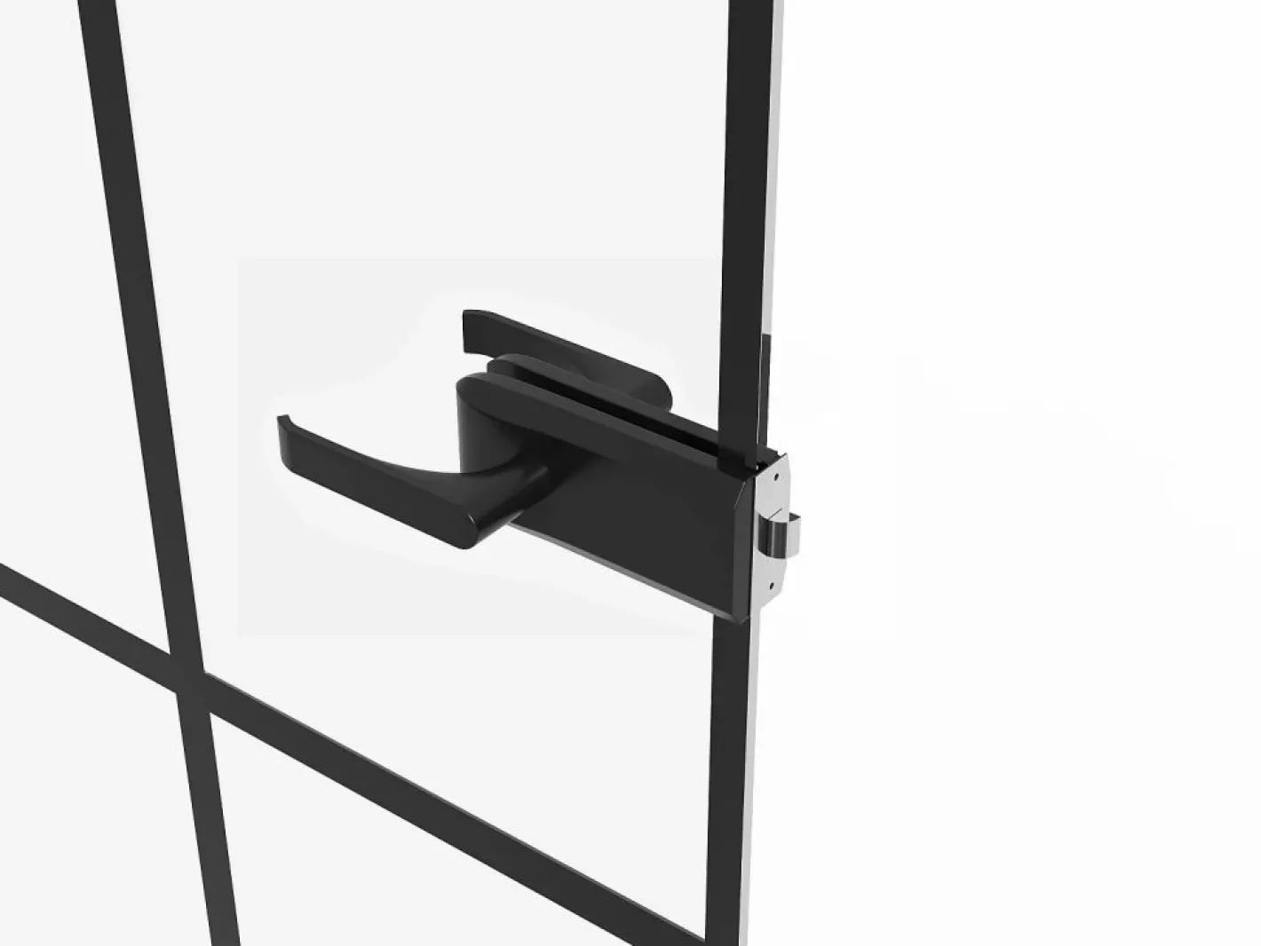 Puerta reversible de aluminio y vidrio templado sin marco - Alt. 204 x L93 cm - SEROTO^Vente-unique Best