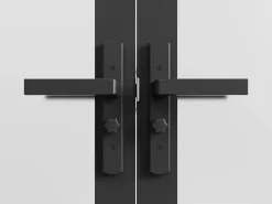 Vente-unique Puerta reversible de doble hoja - vidrio esmerilado - 2 x Al 204 x An 93 cm - LOXTON Negro Clearance