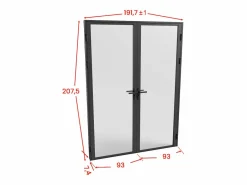 Vente-unique Puerta reversible de doble hoja - vidrio esmerilado - 2 x Al 204 x An 93 cm - LOXTON Negro Clearance