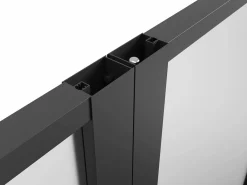 Vente-unique Puerta reversible de doble hoja - vidrio esmerilado - 2 x Al 204 x An 93 cm - LOXTON Negro Clearance