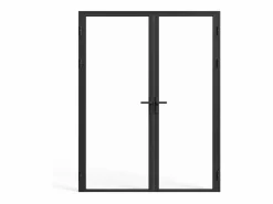 Puerta reversible de doble hoja - vidrio templado - 2 x Al 204 x An 93 cm - LOXTON^Vente-unique Hot