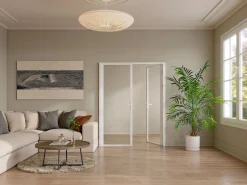 Puerta reversible de doble hoja - vidrio templado - - 2 x Al 204 x An 73 cm - LOXTON^Vente-unique Clearance
