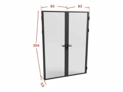 Puerta reversible de doble hoja - vidrio esmerilado - 2 x Al 204 x An 83 cm - LOXTON^Vente-unique Sale