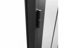 Vente-unique Puerta taller de aluminio, MDF y vidrio translúcido - Alt. 204 x An. 73 cm - ERMELO Negro Sale