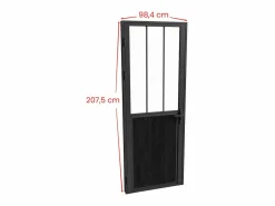 Vente-unique Puerta Con Marco|Puerta taller reversible de aluminio, MDF y vidrio templado - Alt. 204 x An. 93 cm - ERMELO