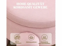 Puf banco de cama con arcón de almacenamiento en terciopelo, estilo contemporáneo y multifuncional para dormitorio y salón Rosa Online
