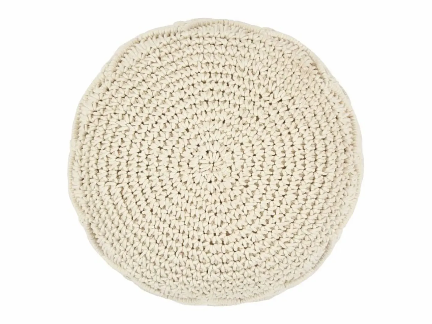 Puf de macramé hecho a mano 45 x 30 cm Algodón Beige Sale