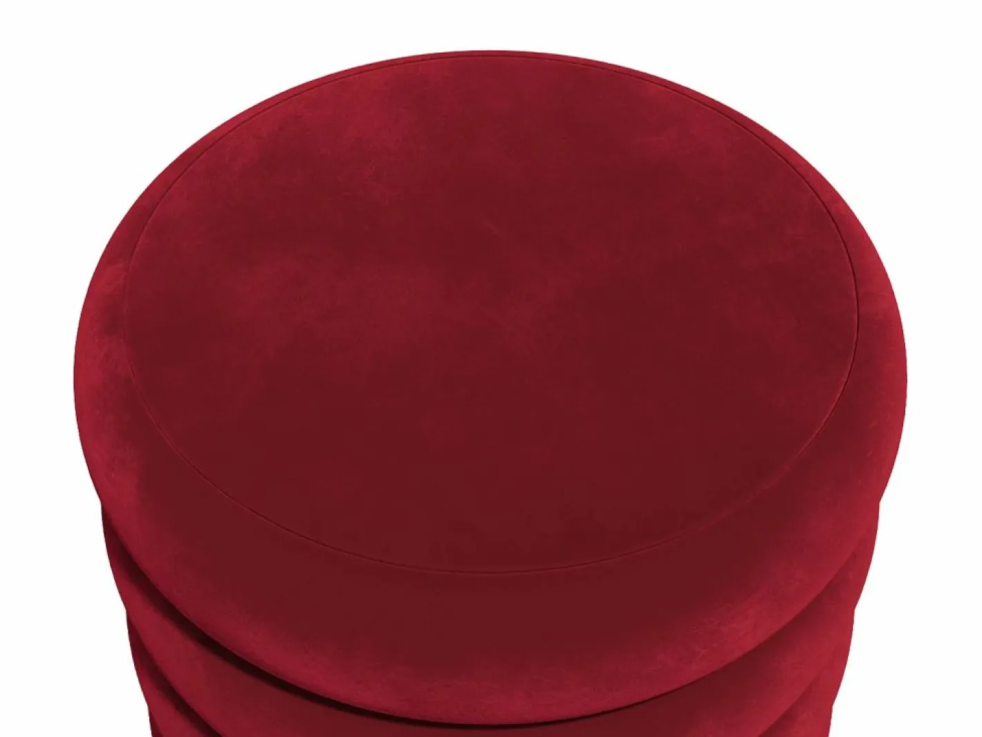Vente-unique Puf de terciopelo color burdeos forma redondeada ECAMBI Granate New
