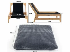Puf Gigante Blanco de Tela Corduroy, Ergonomico con Respaldo 100x120x76 cm, para Salón y Dormitorio de Adultos^ Online