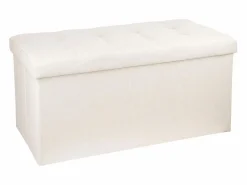 Atmosphera Puf Plegable Doble Lysandre Contemporáneo Terciopelo Tapa 76x38 cm Beige Best