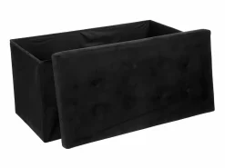 Atmosphera Puf Plegable Doble Lysandre Salón/Comedor, 76x38 cm Negro Hot