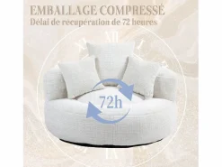 Puf Sillón Alto - Modelo Grande - Incluye 3 Cojines - Ultra Suave y Multiusos - para Adultos y Niños Beige Clearance