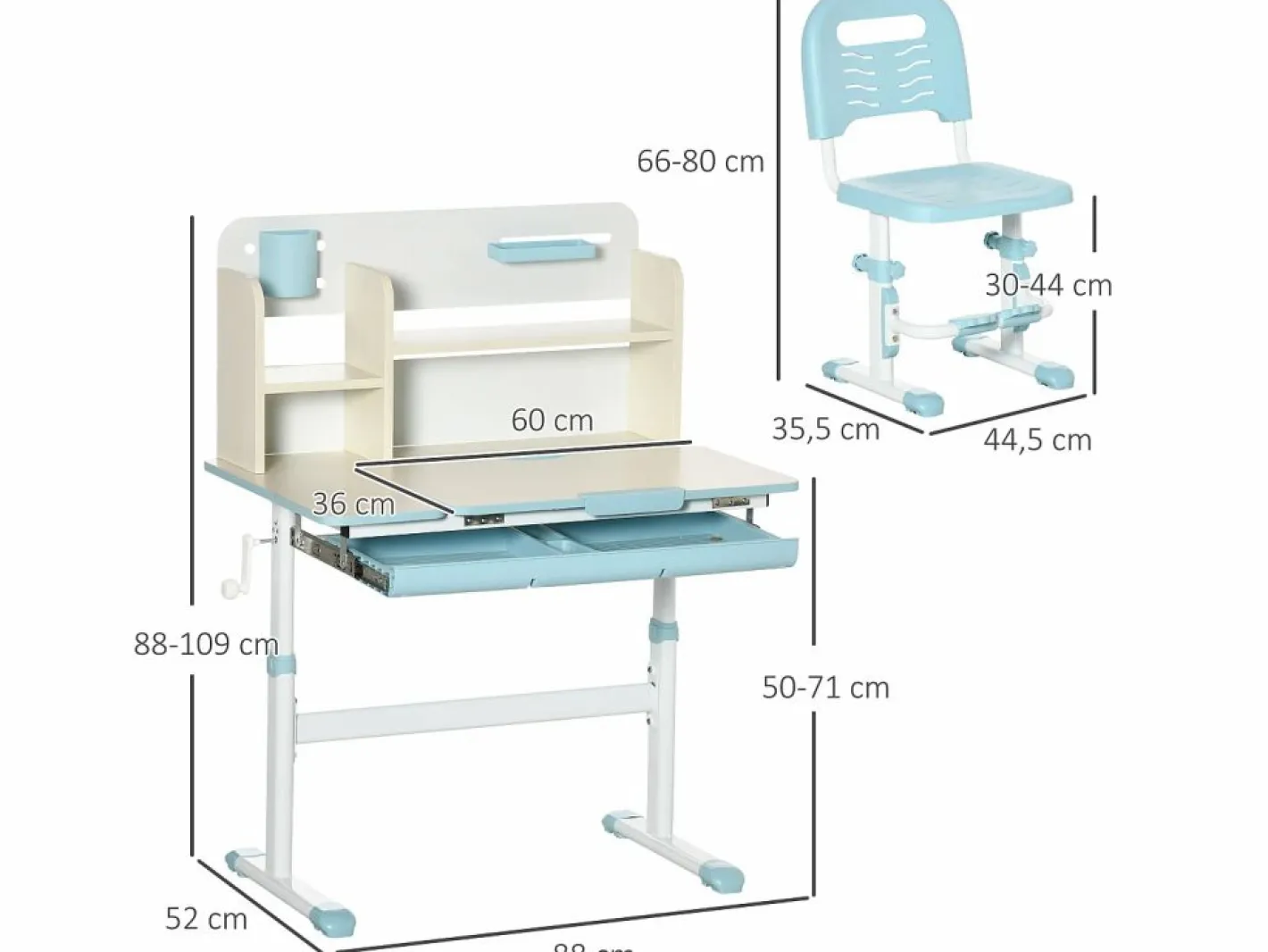 Homcom Mesa De Ordenador|Pupitre infantil 80x52x109 cm