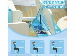 Homcom Mesa De Ordenador|Pupitre infantil 80x52x109 cm